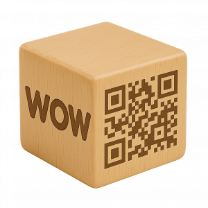Cubo madera grabado