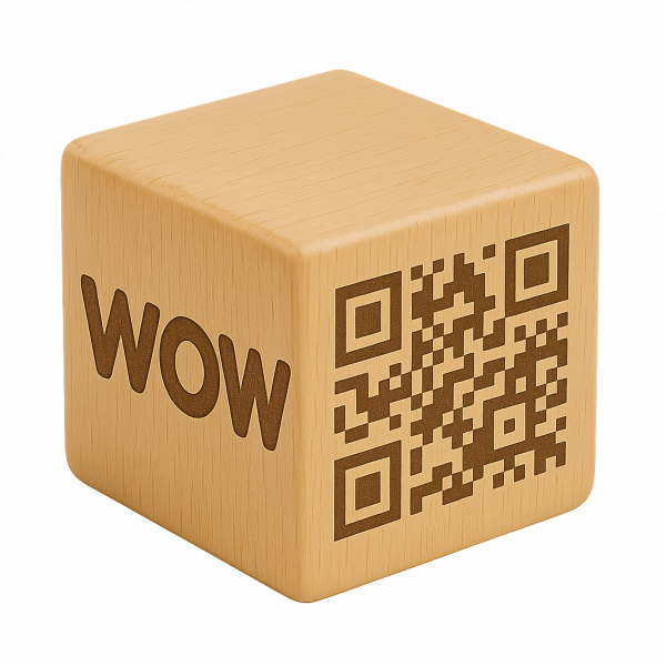 Cubo madera grabado