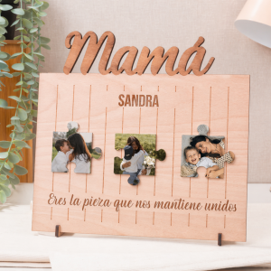 Marco madera puzzle Mama