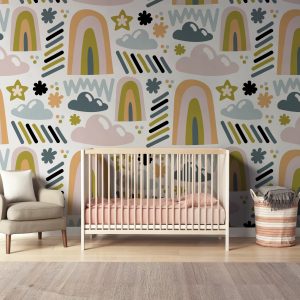 Adhesivo educativo de arcoíris para aprendizaje infantil con colores vibrantes