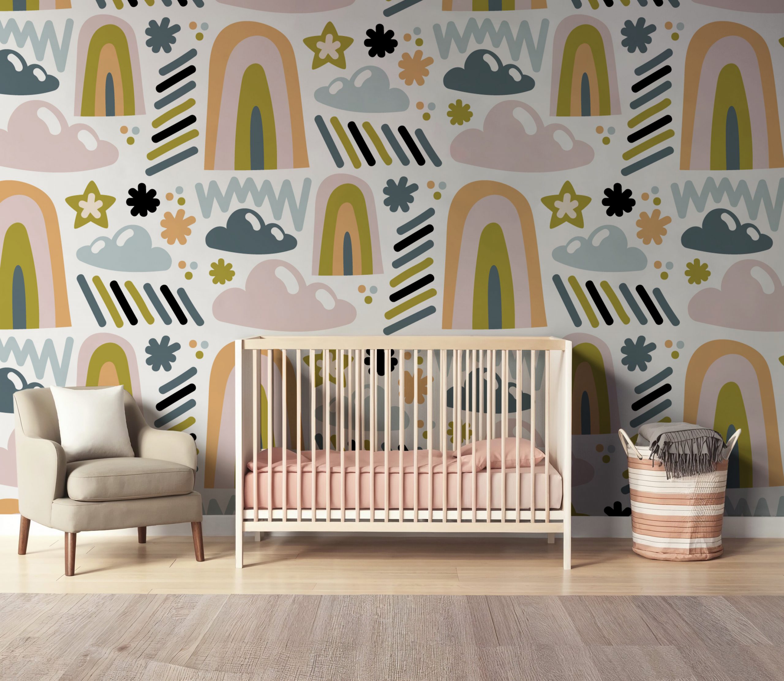 Adhesivo educativo de arcoíris para aprendizaje infantil con colores vibrantes