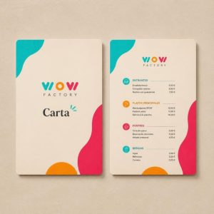 Carta A4 de PVC para restaurante