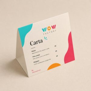 Cartel de sobremesa con carta