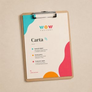 Porta menú A4 con impresión