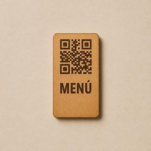 QR de madera de 10x4 cm