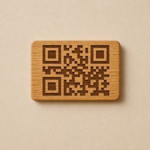 QR de madera de 6x3 cm