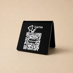 QR de metacrilato con peana